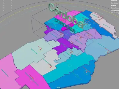 Cordoba  Argentina map region geography political geographic 3D model