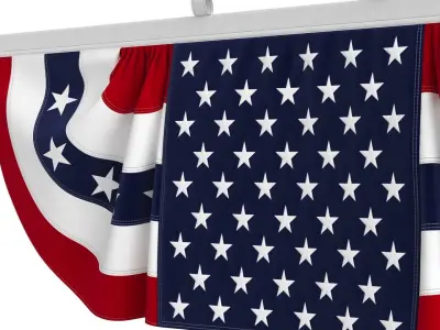 American Flag Bunting Banner 3D model