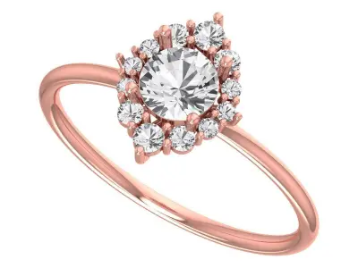 Solitaire Women Light Weight Band Ring 3D print model