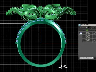 Diamond Ring for Women 3D print model 6