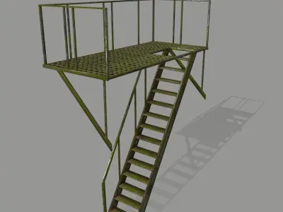 Fire Escape Low-poly 3D model