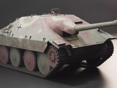 Jagdpanzer 38 Hetzer - WW2 German Tank Destroyer Low-poly 3D model