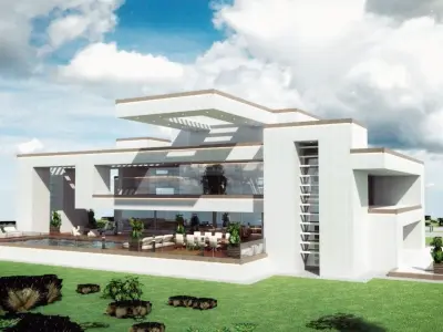 Modern Mansion Complete Modular Asset Kit Low-poly 3D model