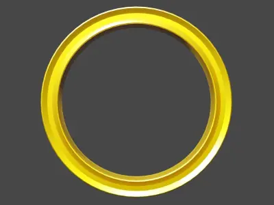 Metallic Crystal Ring Low-poly 3D model