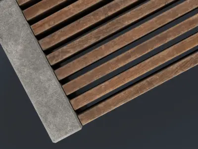 Modern Outdoor Bench 35 PBR Game Ready Low-poly 3D model