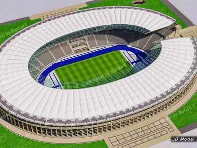 Olympiastadion - Berlin Germany Low-poly 3D model