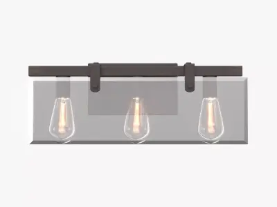 Antique Bronze Clear Glass Luxe Bath Vanity Light 3D model