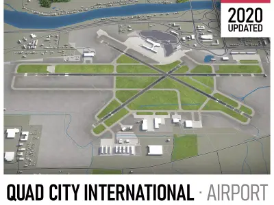 Quad City International Airport - MLI Low-poly 3D model