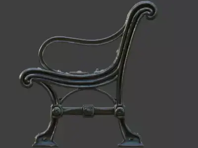 Urban Street Bench 3D Model Low-poly 3D model buy