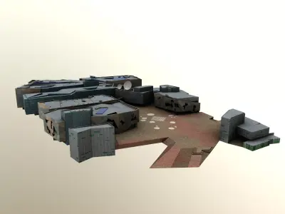 Melbourne Fed Square lowpoly  Low-poly 3D model