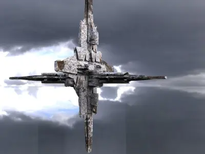 Ancient alien Tower Ship 3D model