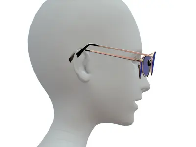 Cartoon High Poly Subdivision Aviator Sunglasses Low-poly 3D model