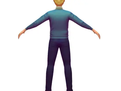 Cartoon Low Poly Style Avatar 001 3D Model Low-poly 3D model
