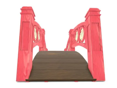Japanese Bridge Low-poly 3D model