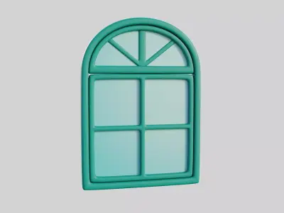 Cartoon Window 9a 3D model