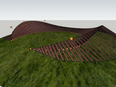 outdoor public sitting in park  3D model