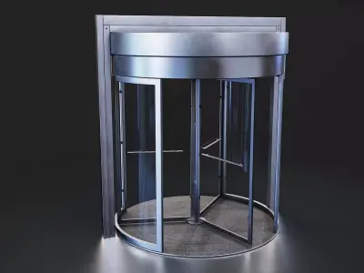 Revolving Glass Door Low-poly 3D model