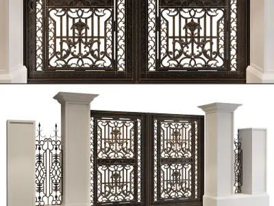 Iron gate set 07 3D model 3D model
