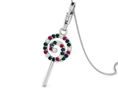 Lollipop Charm Pendant 3D print model