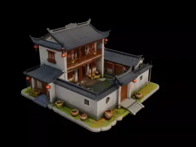 courtyard 3D model shop