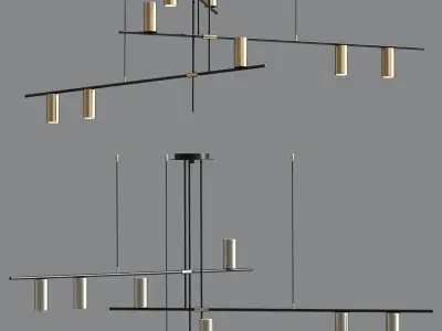 Mid Century Modern Suspension Chandelier 3D model