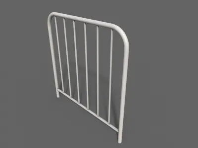 PBR Pedestrian Guard Rail White V2 Low-poly 3D model