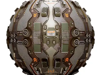 PBR Sci-Fi Industrial Texture 32 Low-poly 3D model