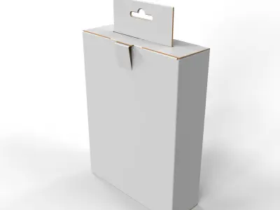 Hanging Display Packaging Box Foldable Locking Flap Texture