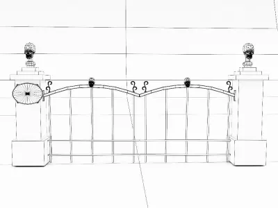 Cemetery creepy door low poly 3d model  3D model