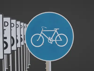 Road Sign 50 Pack Low-poly 3D model