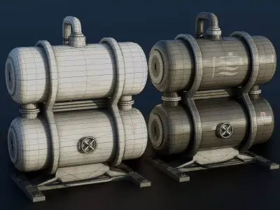 Industrial Tank - Industrial Machine - Type A Low-poly 3D model