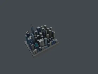 City low poly Low-poly 3D model