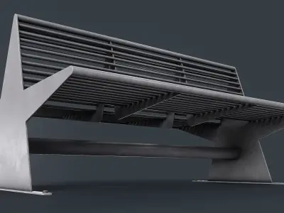 Metal Modern Bench 34 PBR Game Ready Low-poly 3D model