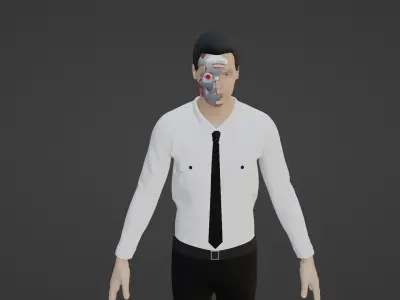 Cyber Character- Robot Man Low-poly 3D model buy