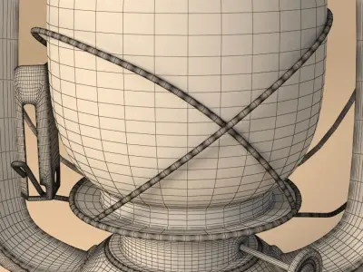 Old rusty kerosene lantern 3D model