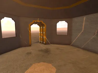 SciFi Desert Building 4 Low-poly 3D model
