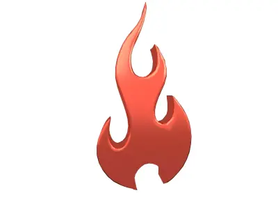 Fire Symbol v9 008 Low-poly 3D model