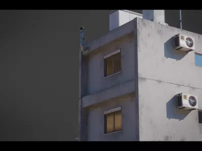 Dystopian Cyberpunk Building 8 Low-poly 3D model