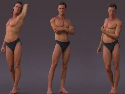 Male Full Body Rig Low-poly 3D model