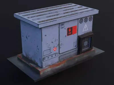 Electrical Box Transformer  - Game Ready Low Poly PBR 3D Model Low-poly 3D model