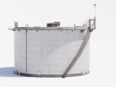 Oil Tank - Refinery  Low-poly 3D model