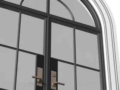 Entrance street arched Doors in Art Deco style 3D model