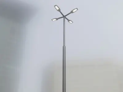 Street Light 12 Pole 3 Version 4 Low-poly 3D model