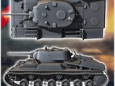 KV-10 Object 230 KV-1K - Soviet army WW2 Second World East front 3D print model