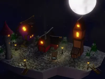 Stylized Village Free 3D model