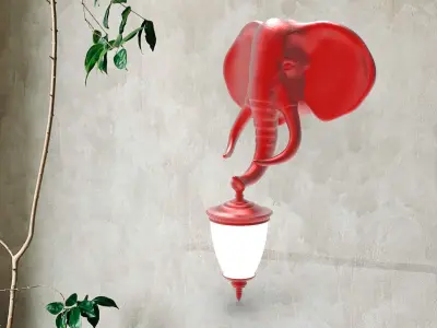 Elephant Head Wall Lamp 3D print model purchase