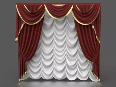 CURTAINS 3 curtain Low-poly 3D model