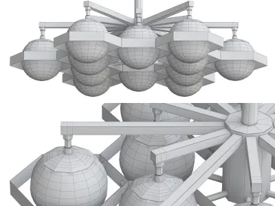 ANKE BRASS GLOBE CHANDELIER Low-poly 3D model