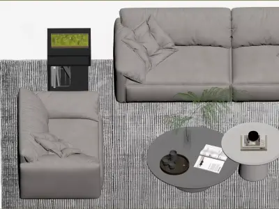 Modern Minimalist Sofa 3D model