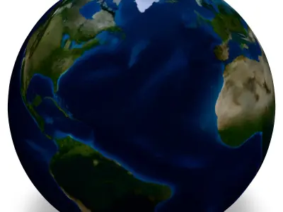 Realistic Earth 3D Model North America Low-poly 3D model